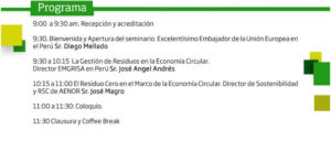 Horario de la ponencia de economía circular